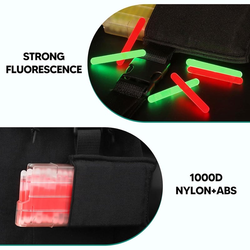 Aymzbd Marking Light,Glow Sticks,Pouch Hanger Emergency,Portable Label,Easy to Use Marker,with Fixed Sleeve,Dispenser, Black, 20cmx2cmx15cm - Image 3